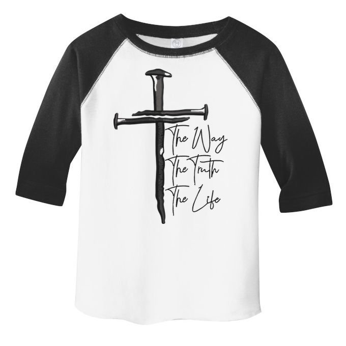 Jesus The Way The Truth The Life Machine Embroidery Jesus Christian Toddler Fine Jersey T-Shirt