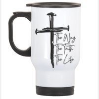 Jesus The Way The Truth The Life Machine Embroidery Jesus Christian Stainless Steel Travel Mug