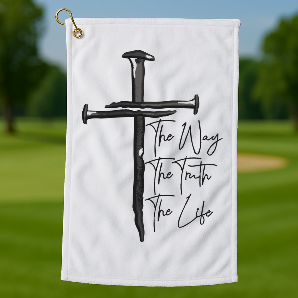 Jesus The Way The Truth The Life Machine Embroidery Jesus Christian Golf Towel