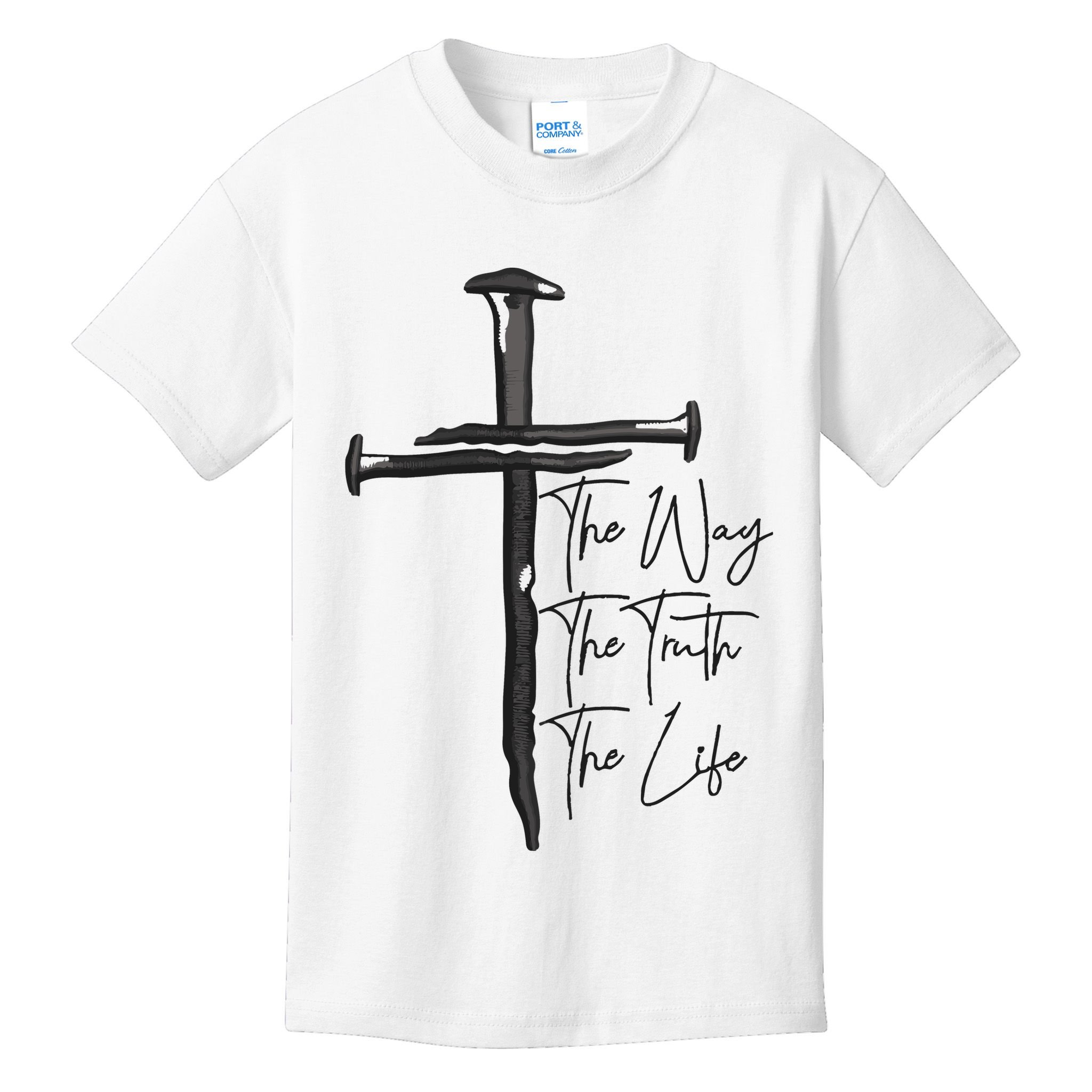 Jesus The Way The Truth The Life Machine Embroidery Jesus Christian Kids T-Shirt