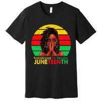 Juneteenth T Women Locd Hair Remebering My Ancestors Premium T-Shirt