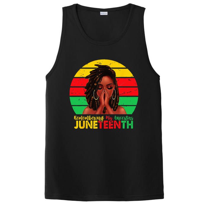 Juneteenth T Women Locd Hair Remebering My Ancestors PosiCharge Competitor Tank