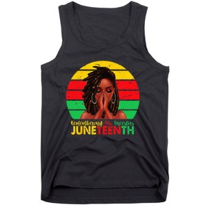 Juneteenth T Women Locd Hair Remebering My Ancestors Tank Top