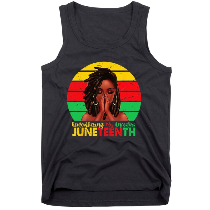 Juneteenth T Women Locd Hair Remebering My Ancestors Tank Top