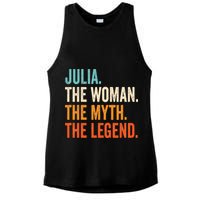 Julia The Woman The Myth The Legend First Name Julia Ladies PosiCharge Tri-Blend Wicking Tank