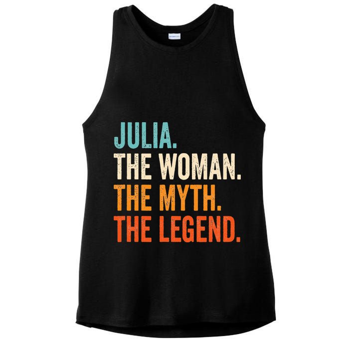 Julia The Woman The Myth The Legend First Name Julia Ladies PosiCharge Tri-Blend Wicking Tank