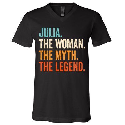 Julia The Woman The Myth The Legend First Name Julia V-Neck T-Shirt