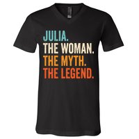 Julia The Woman The Myth The Legend First Name Julia V-Neck T-Shirt