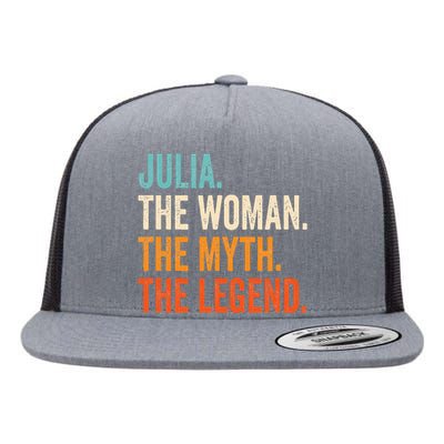 Julia The Woman The Myth The Legend First Name Julia Flat Bill Trucker Hat