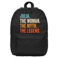 Julia The Woman The Myth The Legend First Name Julia 16 in Basic Backpack