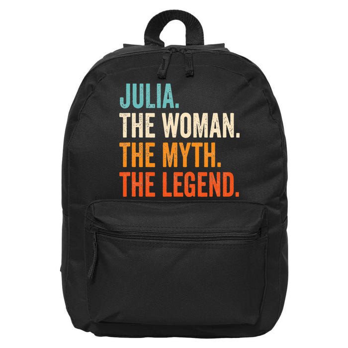Julia The Woman The Myth The Legend First Name Julia 16 in Basic Backpack