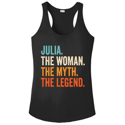 Julia The Woman The Myth The Legend First Name Julia Ladies PosiCharge Competitor Racerback Tank