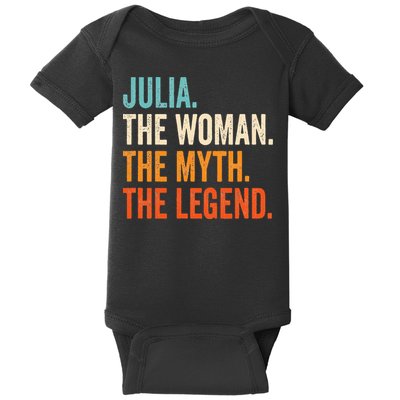Julia The Woman The Myth The Legend First Name Julia Baby Bodysuit