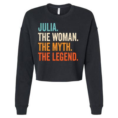 Julia The Woman The Myth The Legend First Name Julia Cropped Pullover Crew