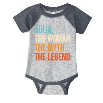 Julia The Woman The Myth The Legend First Name Julia Infant Baby Jersey Bodysuit