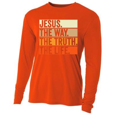 Jesus The Way Truth Life Christian Worship Bible Preacher Cooling Performance Long Sleeve Crew