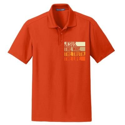 Jesus The Way Truth Life Christian Worship Bible Preacher Dry Zone Grid Polo