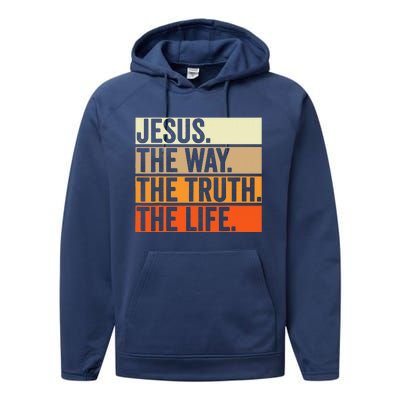 Jesus The Way Truth Life Christian Worship Bible Preacher Performance Fleece Hoodie