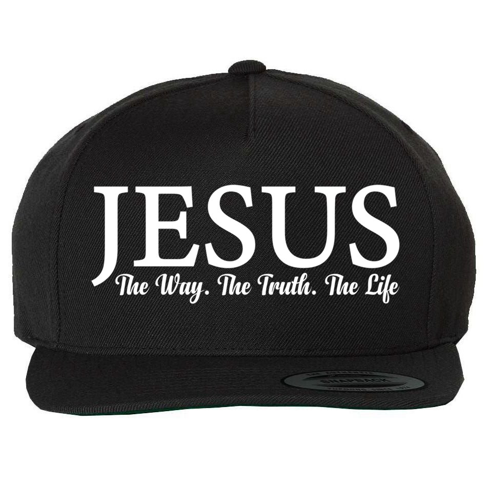 Jesus The Way Truth Life Inspirational Faith Christians Great Gift Wool Snapback Cap