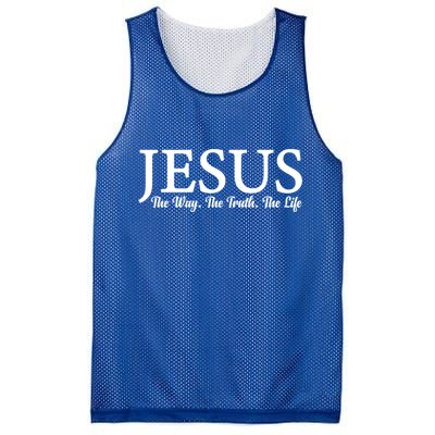 Jesus The Way Truth Life Inspirational Faith Christians Great Gift Mesh Reversible Basketball Jersey Tank