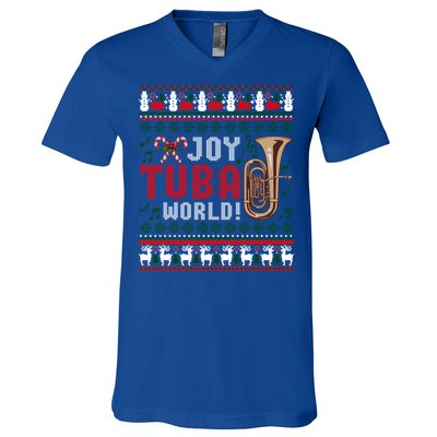 Joy Tuba World Funny Christmas Ugly Xmas Sweater Cool Gift V-Neck T-Shirt