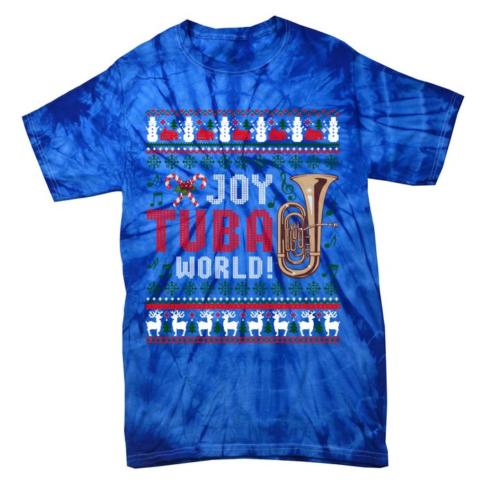 Joy Tuba World Funny Christmas Ugly Xmas Sweater Cool Gift Tie-Dye T-Shirt