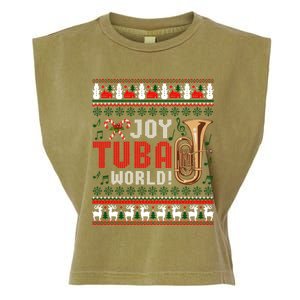 Joy Tuba World Funny Christmas Ugly Xmas Sweater Cool Gift Garment-Dyed Women's Muscle Tee