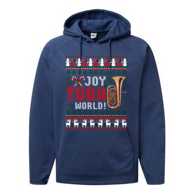 Joy Tuba World Funny Christmas Ugly Xmas Sweater Cool Gift Performance Fleece Hoodie