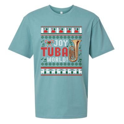 Joy Tuba World Funny Christmas Ugly Xmas Sweater Cool Gift Sueded Cloud Jersey T-Shirt