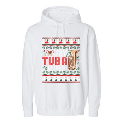 Joy Tuba World Funny Christmas Ugly Xmas Sweater Cool Gift Garment-Dyed Fleece Hoodie