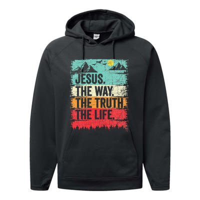 Jesus The Way Truth Life Christian Worship Performance Fleece Hoodie