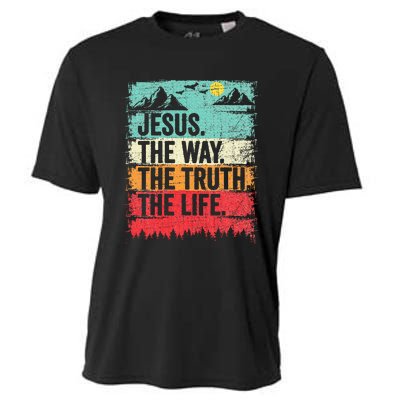 Jesus The Way Truth Life Christian Worship Cooling Performance Crew T-Shirt