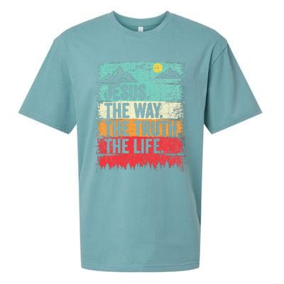 Jesus The Way Truth Life Christian Worship Sueded Cloud Jersey T-Shirt