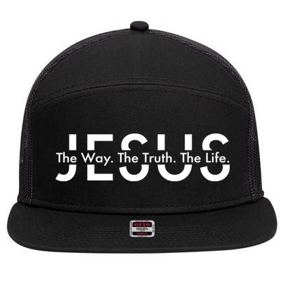 Jesus The Way The Truth The Life 7 Panel Mesh Trucker Snapback Hat