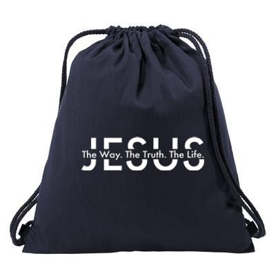 Jesus The Way The Truth The Life Drawstring Bag