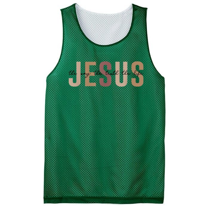 Jesus The Way Truth Life Bible Verse Christian Mesh Reversible Basketball Jersey Tank