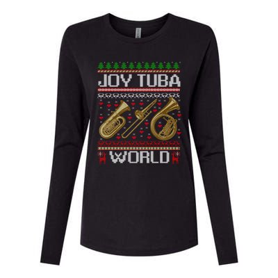 Joy Tuba World Music Lover Xmas Ugly Tuba Christmas Cool Gift Womens Cotton Relaxed Long Sleeve T-Shirt