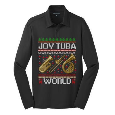 Joy Tuba World Music Lover Xmas Ugly Tuba Christmas Cool Gift Silk Touch Performance Long Sleeve Polo