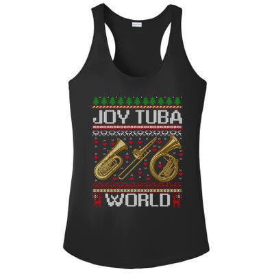 Joy Tuba World Music Lover Xmas Ugly Tuba Christmas Cool Gift Ladies PosiCharge Competitor Racerback Tank