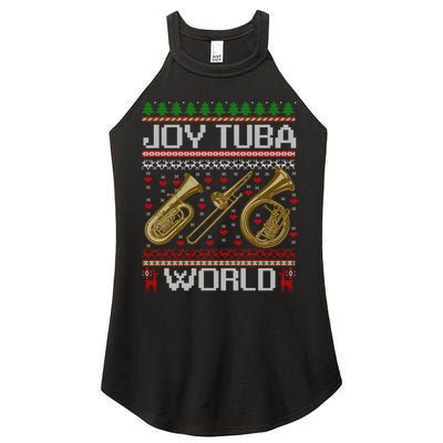 Joy Tuba World Music Lover Xmas Ugly Tuba Christmas Cool Gift Women's Perfect Tri Rocker Tank