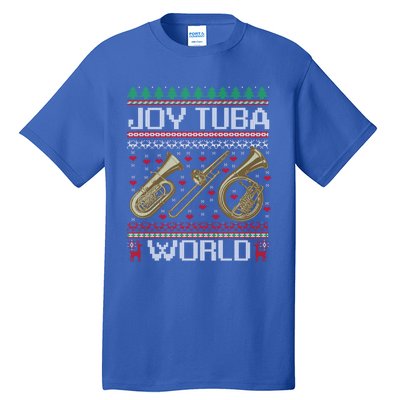 Joy Tuba World Music Lover Xmas Ugly Tuba Christmas Cool Gift Tall T-Shirt