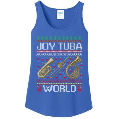 Joy Tuba World Music Lover Xmas Ugly Tuba Christmas Cool Gift Ladies Essential Tank