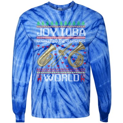 Joy Tuba World Music Lover Xmas Ugly Tuba Christmas Cool Gift Tie-Dye Long Sleeve Shirt