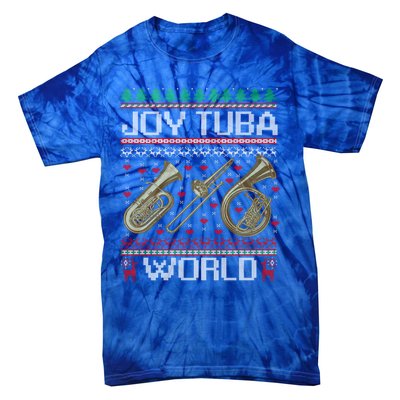 Joy Tuba World Music Lover Xmas Ugly Tuba Christmas Cool Gift Tie-Dye T-Shirt