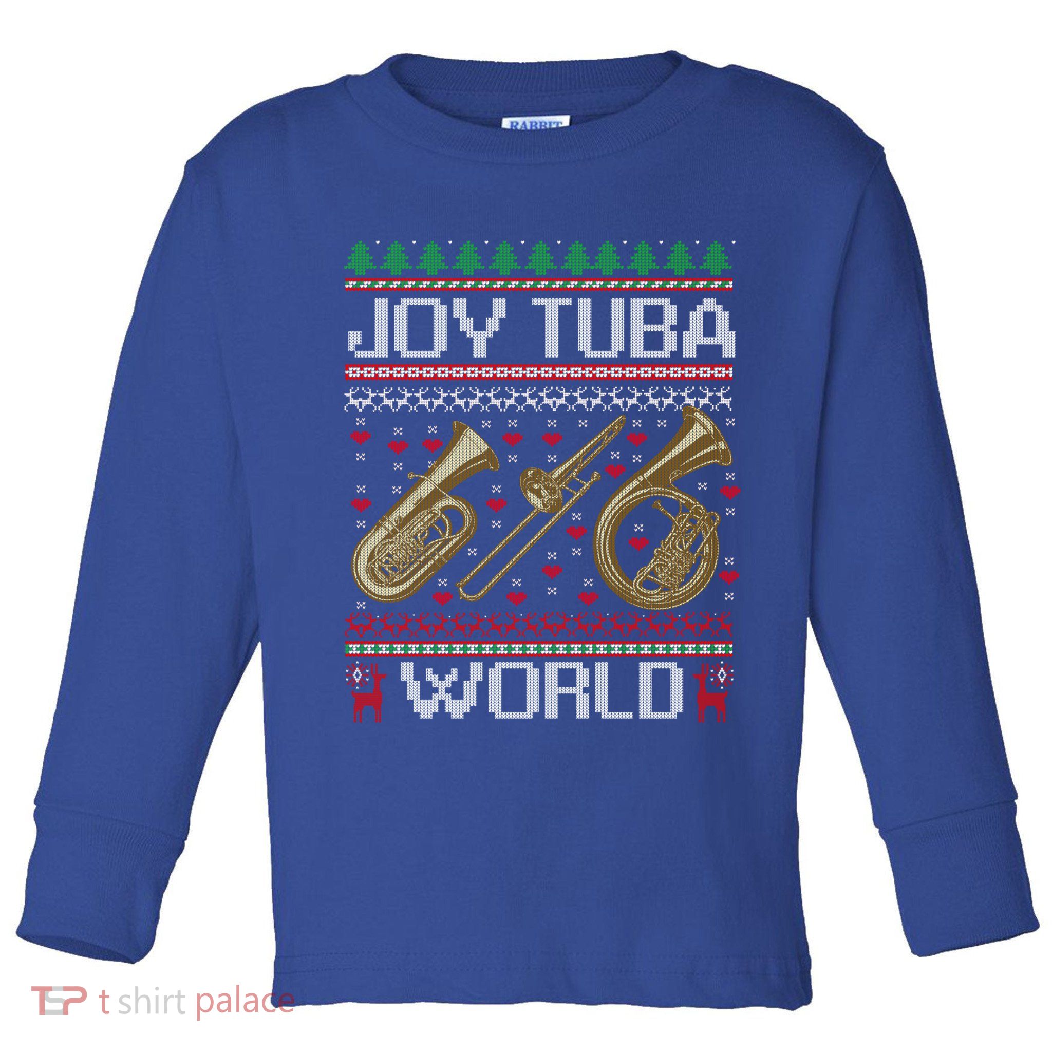 Joy Tuba World Music Lover Xmas Ugly Tuba Christmas Cool Gift Toddler Long Sleeve Shirt