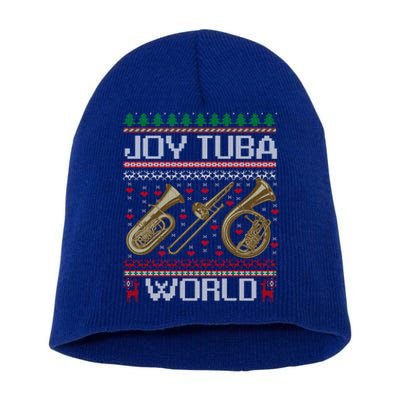 Joy Tuba World Music Lover Xmas Ugly Tuba Christmas Cool Gift Short Acrylic Beanie