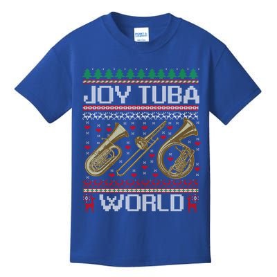Joy Tuba World Music Lover Xmas Ugly Tuba Christmas Cool Gift Kids T-Shirt