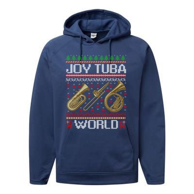 Joy Tuba World Music Lover Xmas Ugly Tuba Christmas Cool Gift Performance Fleece Hoodie