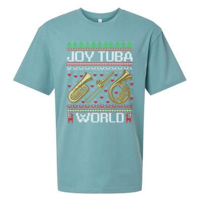 Joy Tuba World Music Lover Xmas Ugly Tuba Christmas Cool Gift Sueded Cloud Jersey T-Shirt