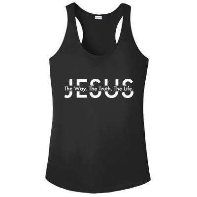 Jesus The Way The Truth The Life Ladies PosiCharge Competitor Racerback Tank